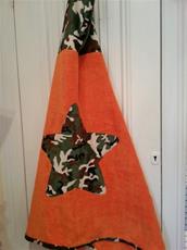 Green Camo and Orange Toddler Hooded Towel