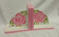 Hand Painted Bookends Mod Rose Pink