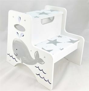 Double Step Stool with Whale