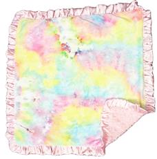Pastel Tie Dye and Pink Blanket