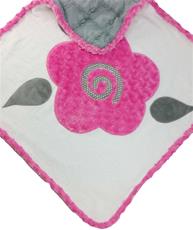 Mod Rose Hot Pink with Grey Trellis Infant Hooded Towel