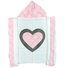 Double Heart Pink Trellis Toddler Towel