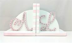 Hand Painted Bookends Initials Script
