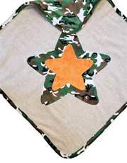 Green Camo Star on Tan Infant Towel