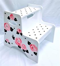 Double Step Stool - Cabbage Roses