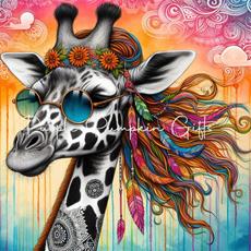 Canvas Print Hippie Giraffe 1