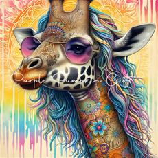 Canvas Print Hippie Giraffe 2
