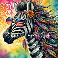Canvas Print Hippie Zebra