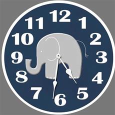 Elephant Navy Wall Clock