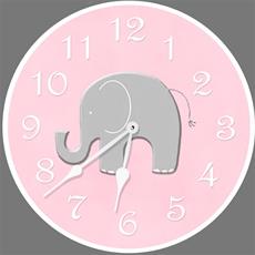 Elephant Pink Wall Clock