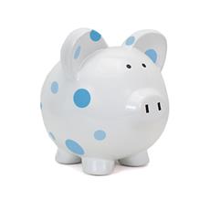 Blue Multi Dot Piggy Bank