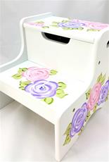 Double Step Stool with Mod Roses