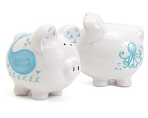 Blue Whale Personalized Piggy Bank