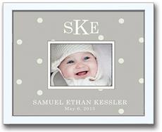 Personalized Photo Frame - Simple Grey Dots