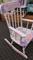 White Spindle Rocker with Mod Roses