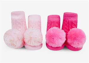 Pom Pom Rattle Sock Set Pink