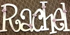 Connected Shabby Chic Letters in Cream and Lavender