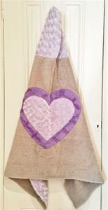 Lavender Double Heart on Grey Toddler Towel