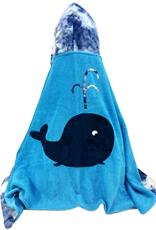 Whale Toddler Towel on Blue