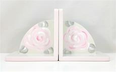 Hand Painted Bookends Fun Flower Pink