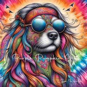 Canvas Print Hippie Dog 2