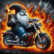 Canvas Print Gnome Ghost Rider