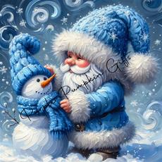 Canvas Print Gnome Let's Make a Snowman