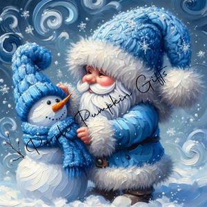 Canvas Print Gnome Let's Make a Snowman