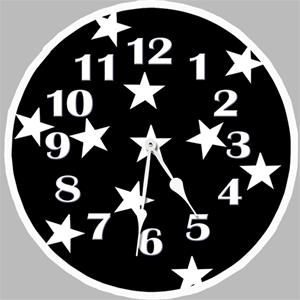 Black and White Stars Wall Clock
