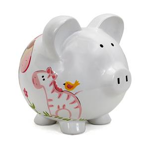 Pink Jungle Personlized Piggy Bank