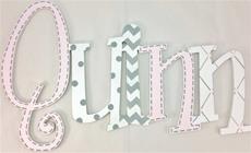 Connected Letters Mod Pink and Grey - Quinn