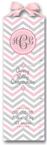 Pink and Grey Chevron Growth Chart