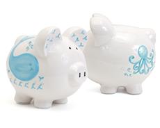 Blue Whale Personalized Piggy Bank