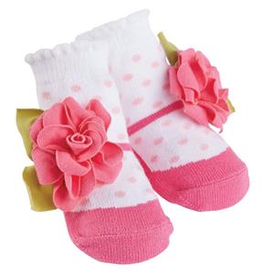 Pink Dot Flower Baby Socks