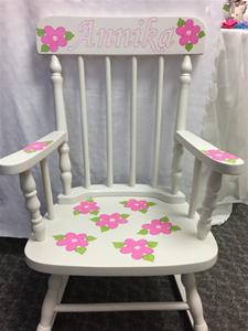 Hot Pink Flower Personalized Rocking Chair