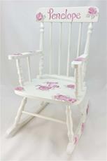 Deep Pink Roses Personalized Rocking Chair