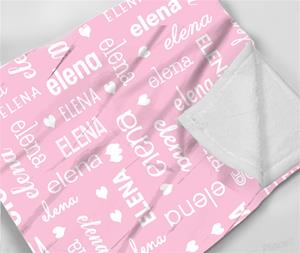 Baby Print Blanket Pink with White