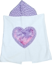 Lavender Tie Dye Heart Toddler Hooded Towel