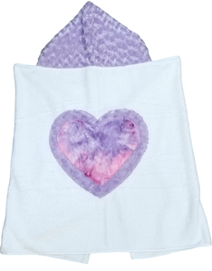 Lavender Tie Dye Heart Toddler Hooded Towel